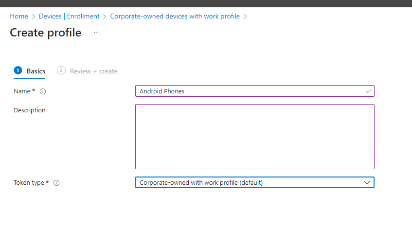 Intune Corporate owned fully managed